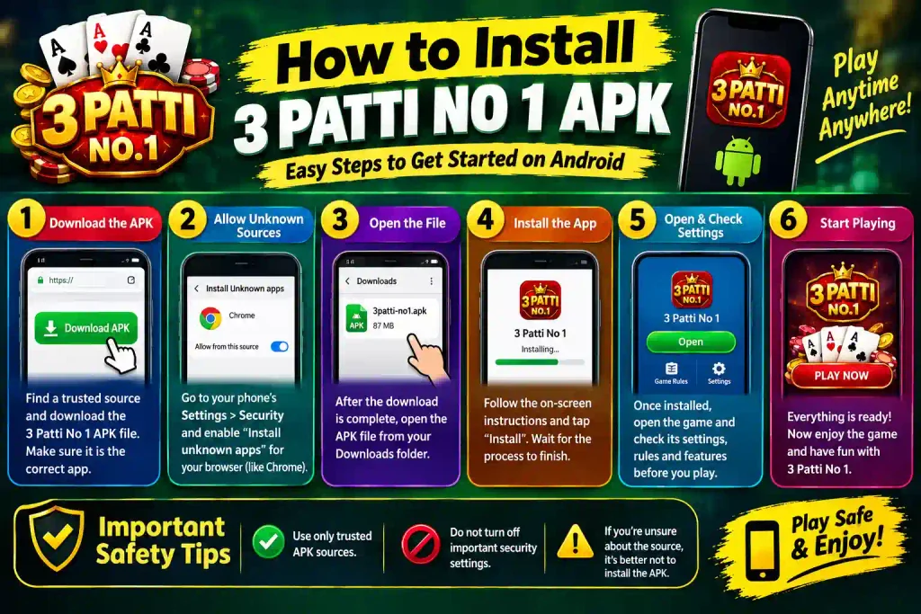 How to Install 3 Patti No 1 APK