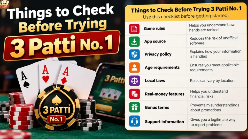 Things to Check Before Trying 3 Patti No. 1